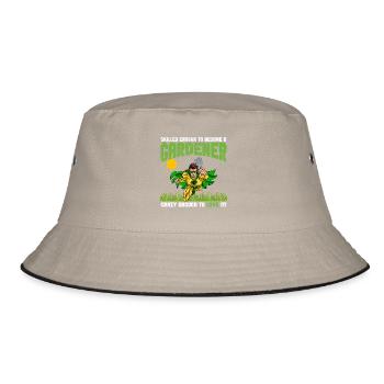 Superhelden-Gärtner - Bucket Hat - Khaki/Schwarz - Vorne