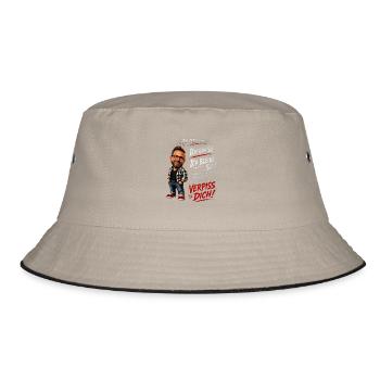 Lustiger Männerspruch – Ich bin so. Ich bleib so. - Bucket Hat - Khaki/Schwarz - Vorne