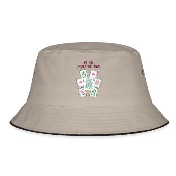 In meiner Mahjong-Ära Mahjong Spiel Social Club - Bucket Hat - Khaki/Schwarz - Vorne