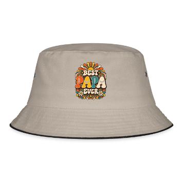 Baba Retro Arabische Kalligraphie Vatertag - Bucket Hat - Khaki/Schwarz - Vorne
