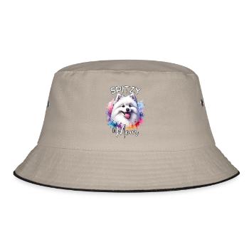 Spitz Mama - Bucket Hat - Khaki/Schwarz - Vorne