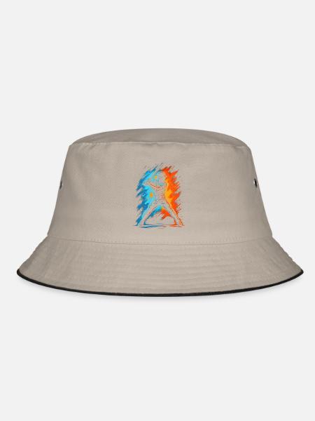 Baseball Herren Jungen Baseballspieler - Bucket Hat - Khaki/Schwarz