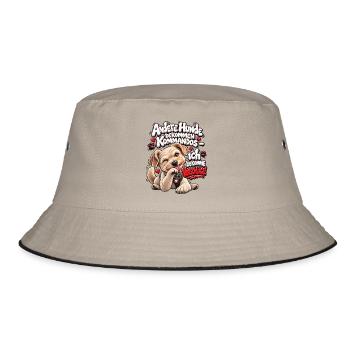 Hundekommandos – Vorschläge - Bucket Hat - Khaki/Schwarz - Vorne