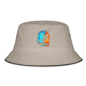 Kitesurfing Kitesurf Herren Kinder Kitesurfen - Bucket Hat - Khaki/Schwarz - Vorne