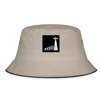  Evolution Mensch Zu Alien Ufo Entführung Science - Bucket Hat - Khaki/Schwarz - Vorne