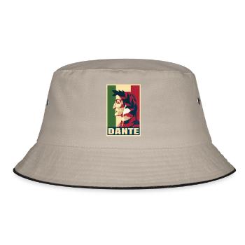 Dante Alighieri Italienischer Dichter Göttliche Komödie - Bucket Hat - Khaki/Schwarz - Vorne