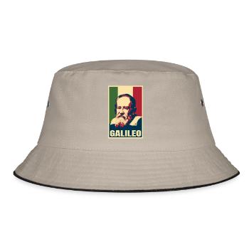 Galileo Galilei Italienischer Astronom Wissenschaftsgeschichte - Bucket Hat - Khaki/Schwarz - Vorne