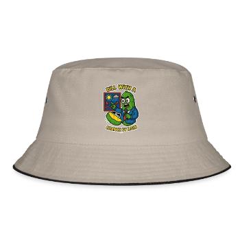 Dill Weather Wortspiel Gurken-Tee - Bucket Hat - Khaki/Schwarz - Vorne
