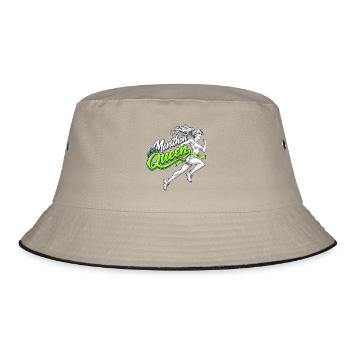 Marathon Queen – Manga-Läuferin - Bucket Hat - Khaki/Schwarz - Vorne