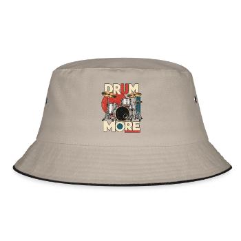 DRUM MORE - Drumset - Bucket Hat - Khaki/Schwarz - Vorne