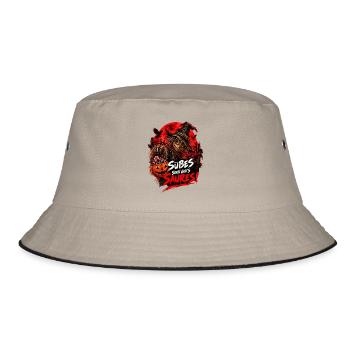 Halloween Vogelscheuche – Süßes oder Saures - Bucket Hat - Khaki/Schwarz - Vorne