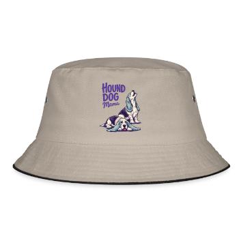 Hound Dog Mama - Bucket Hat - Khaki/Schwarz - Vorne