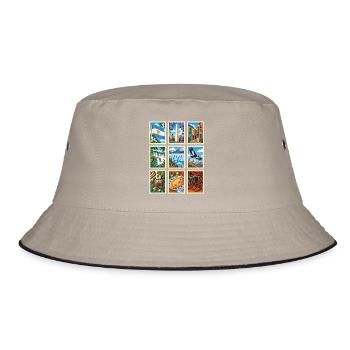 Argentinien Briefmarken - Bucket Hat - Khaki/Schwarz - Vorne