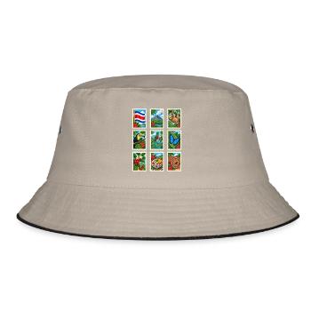 Costa Rica Briefmarken - Bucket Hat - Khaki/Schwarz - Vorne