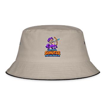 Achtung, Schütze - sagt, was Sache ist - Bucket Hat - Khaki/Schwarz - Vorne