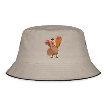 Gockel - Bucket Hat - Khaki/Schwarz - Vorne