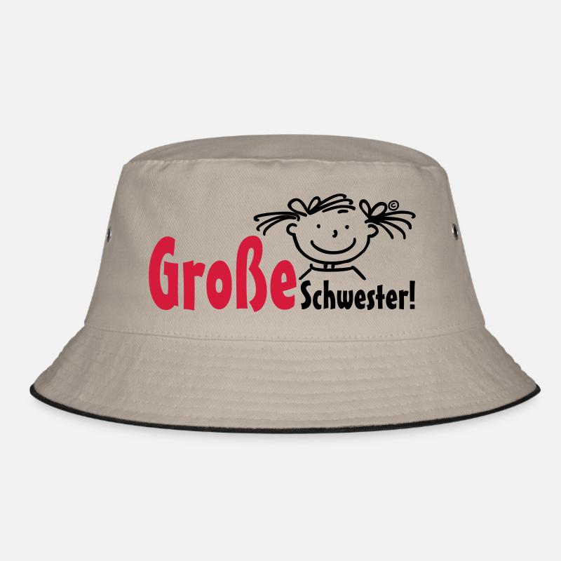 Große Schwester - Bucket Hat - Khaki/Schwarz