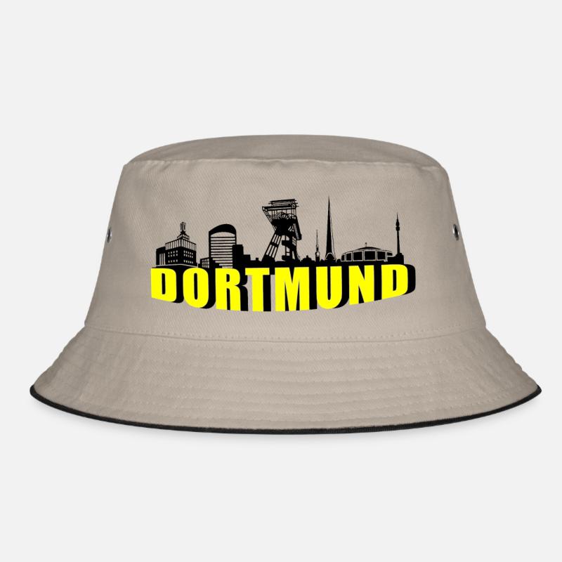 Dortmund Skyline in Schwarz Gelb 2 Bucket Hat