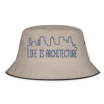 Architect / Architecture: Life Is Architecture - Bucket Hat - khaki/black - Front