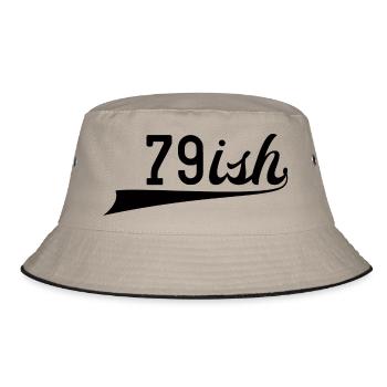 80th birthday: 79ish - Bucket Hat - khaki/black - Front