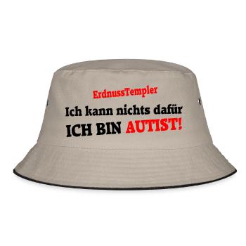 Ich kann nichts dafür - Ich bin Autist - Bucket Hat - Khaki/Schwarz - Vorne