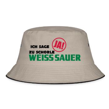 Ich sage ja zu Schorle! - Bucket Hat - Khaki/Schwarz - Vorne