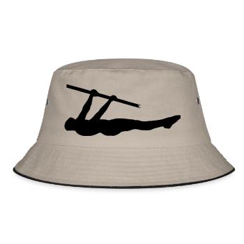 Front Lever - Calisthenics - Bucket Hat - Khaki/Schwarz - Vorne