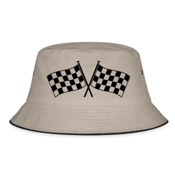 Two checkered flags winner of the race - Bucket Hat - khaki/black - Front