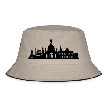Skyline Dresden klein - Bucket Hat - Khaki/Schwarz - Vorne
