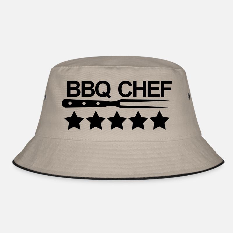 Grill,Grilling,BBQ,cooking,chef,meat,summer,sausag - Bucket Hat - khaki/black
