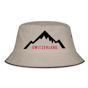Switzerland Alps - Bucket Hat - khaki/black - Front
