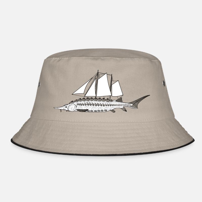 Segelfisch (b) - Bucket Hat - Khaki/Schwarz