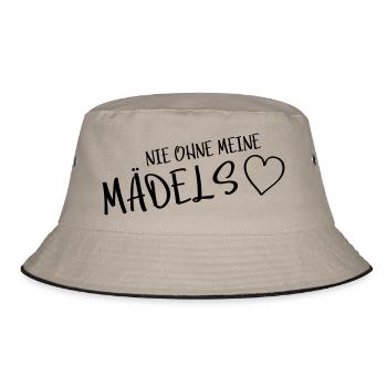 herz nie ohne meine maedels - Bucket Hat - Khaki/Schwarz - Vorne
