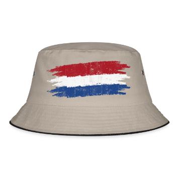 Dutch Flag Brush Strokes Tee - Bucket Hat - khaki/black - Front
