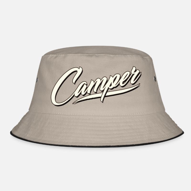 camp camper camping camping camping nature hunter campfire Bucket Hat