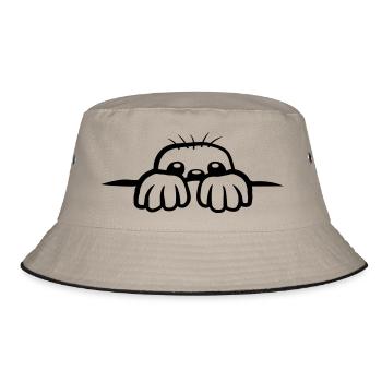 Cartoon mole watches - Bucket Hat - khaki/black - Front