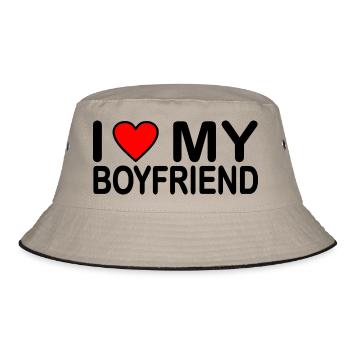 I love my boyfriend - Bob - kaki/noir - Devant