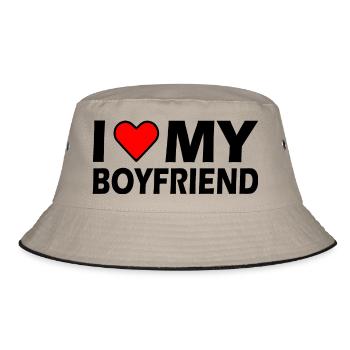 I love my boyfriend - Bob - kaki/noir - Devant