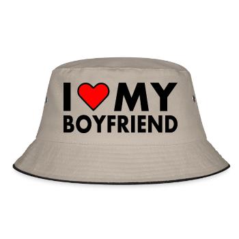 I love my boyfriend - Bob - kaki/noir - Devant