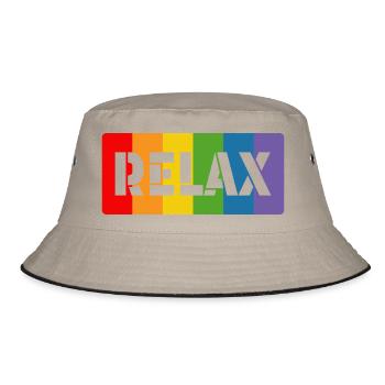 lgbt Rainbow Tshirt RELAX LGBT lgbtqi queer - Bucket Hat - khaki/black - Front