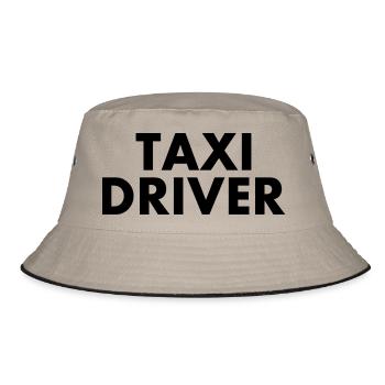 Taxi driver Taxifahrer - Bucket Hat - Khaki/Schwarz - Vorne