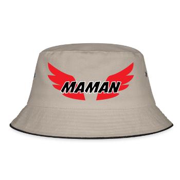 Maman d'Amour - Muttertag - Bucket Hat - Khaki/Schwarz - Vorne