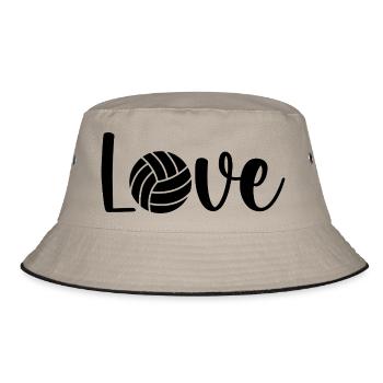 Volleyball Love design - Bucket Hat - khaki/black - Front