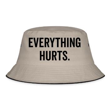 Everything Hurts - Bucket Hat - khaki/black - Front