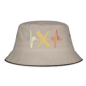 Vintage Ruler Heartbeat - Bucket Hat - khaki/black - Front