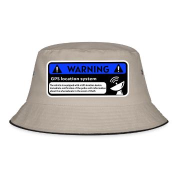 GPS Alert Sticker - Bucket Hat - khaki/black - Front