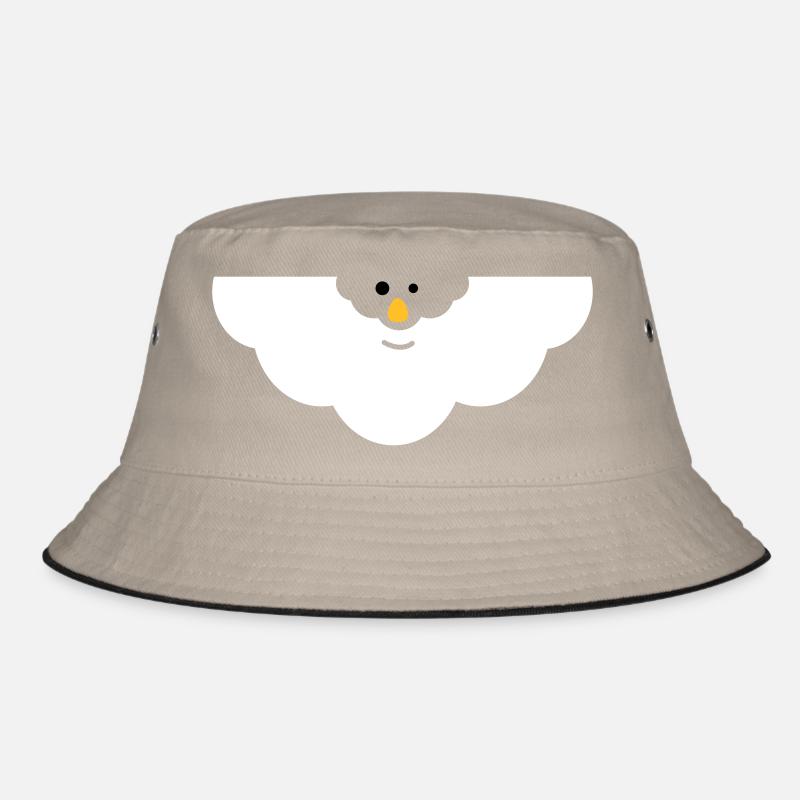 Cuddly Cloud Face - Bucket Hat - khaki/black