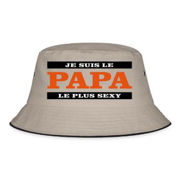 Ich bin der sexieste Vater - Bucket Hat - Khaki/Schwarz - Vorne