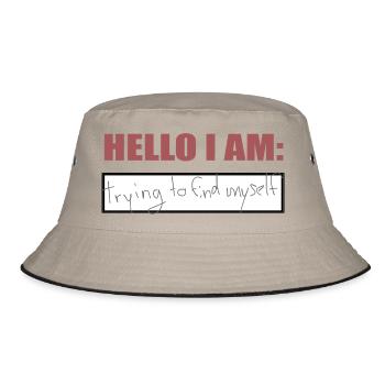 Hello I am - Bucket Hat - khaki/black - Front
