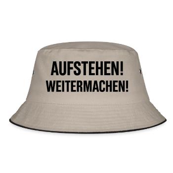 Aufstehen weitermachen - Bucket Hat - Khaki/Schwarz - Vorne